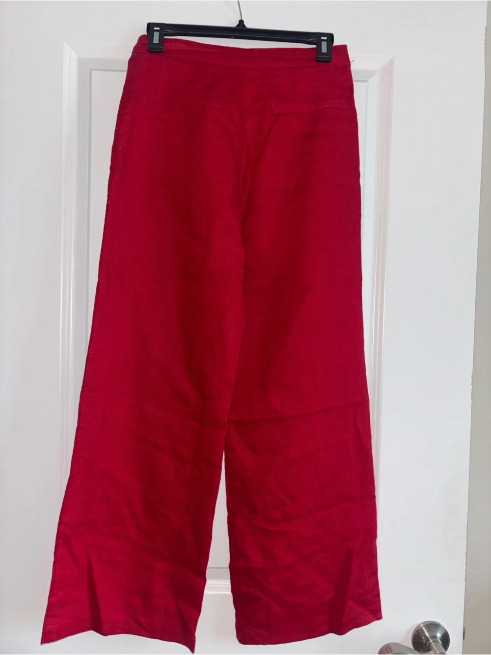 Reformation Women’s Size 2 Red High-Waisted Linen Wide-Leg Pants